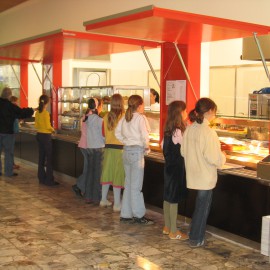 Einbau einer Cafeteria  in die bestehende Pausenhalle des St. Ursula Gymnasiums in Freiburg